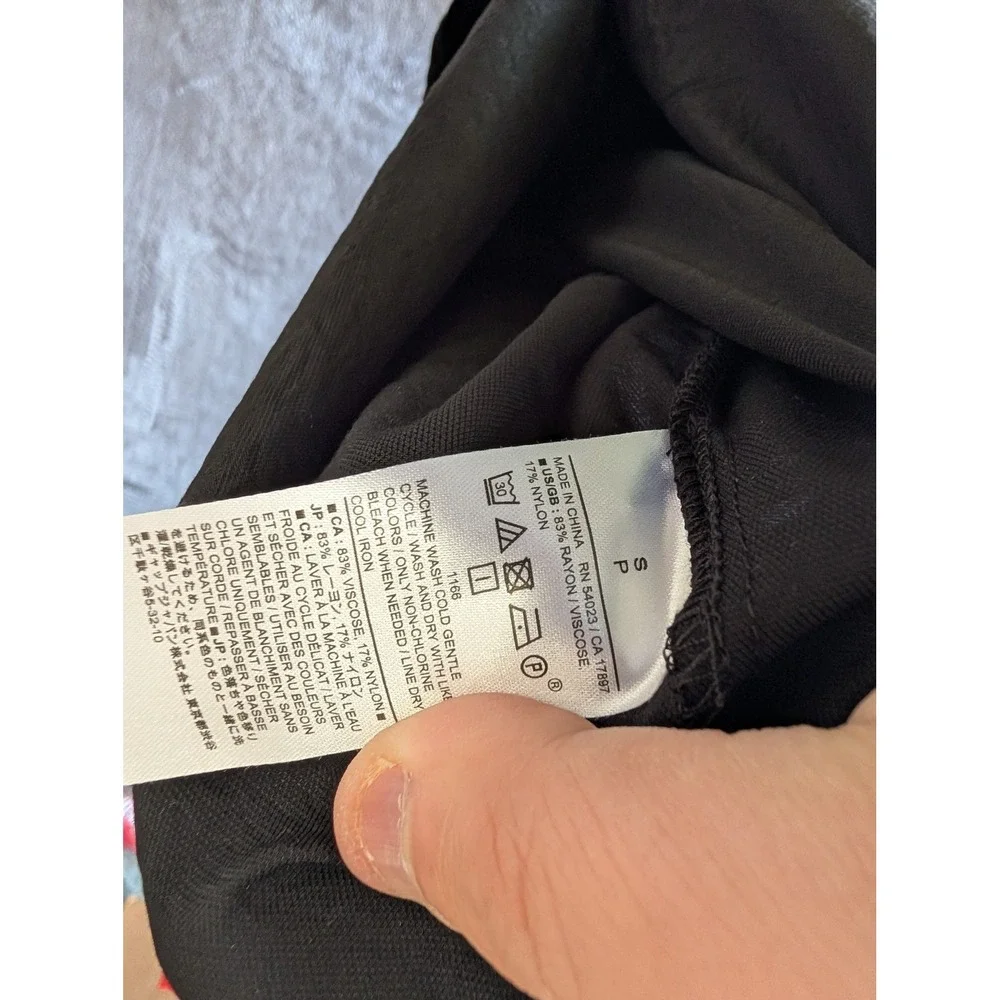 Banana Republic Mens Small Black Rayon Utility Button Down Shirt Long Sleeve